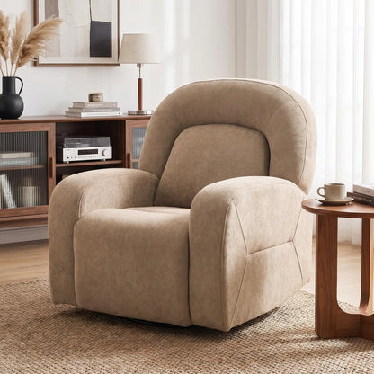 Nancy's Spinea Relaxfauteuil - Relaxstoel - Loungestoel - Verstelbaar - Draaibaar - Kaki - Fluweel