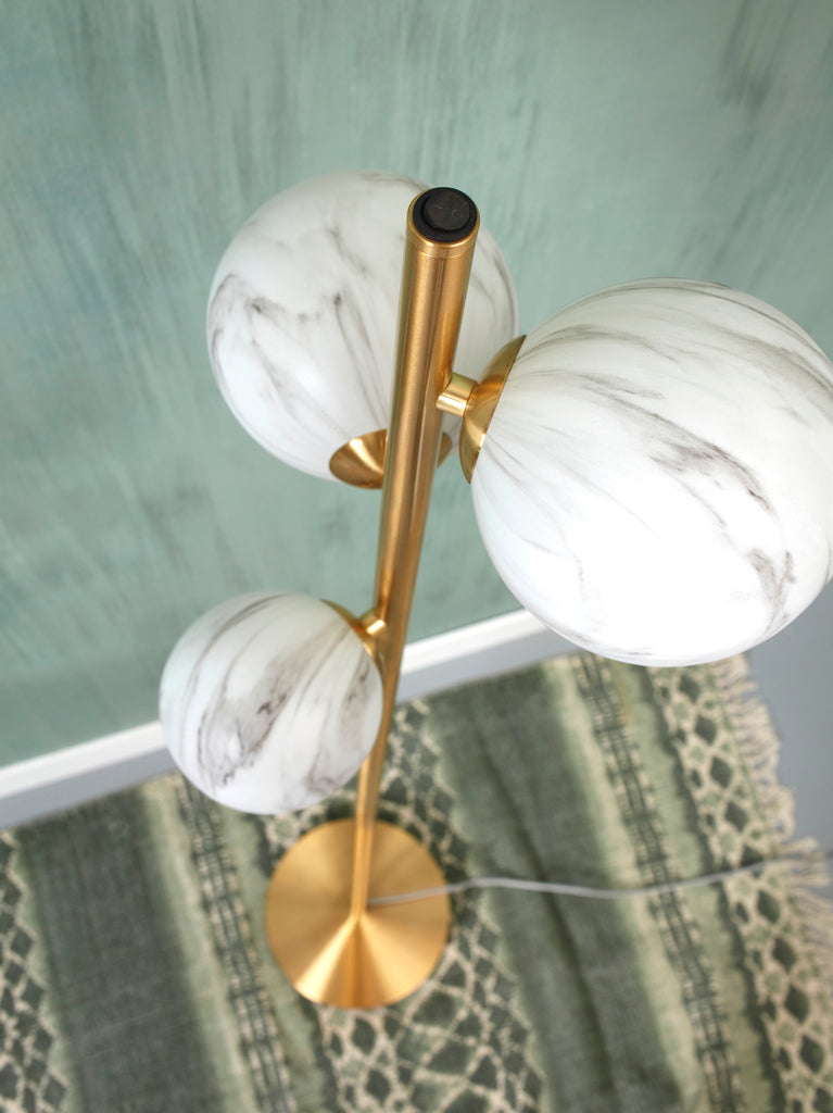 Nancy's Pedreira Vloerlamp - Staande Lamp - Goud - Staal / Glas