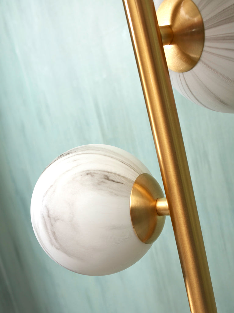 Nancy's Pedreira Vloerlamp - Staande Lamp - Goud - Staal / Glas