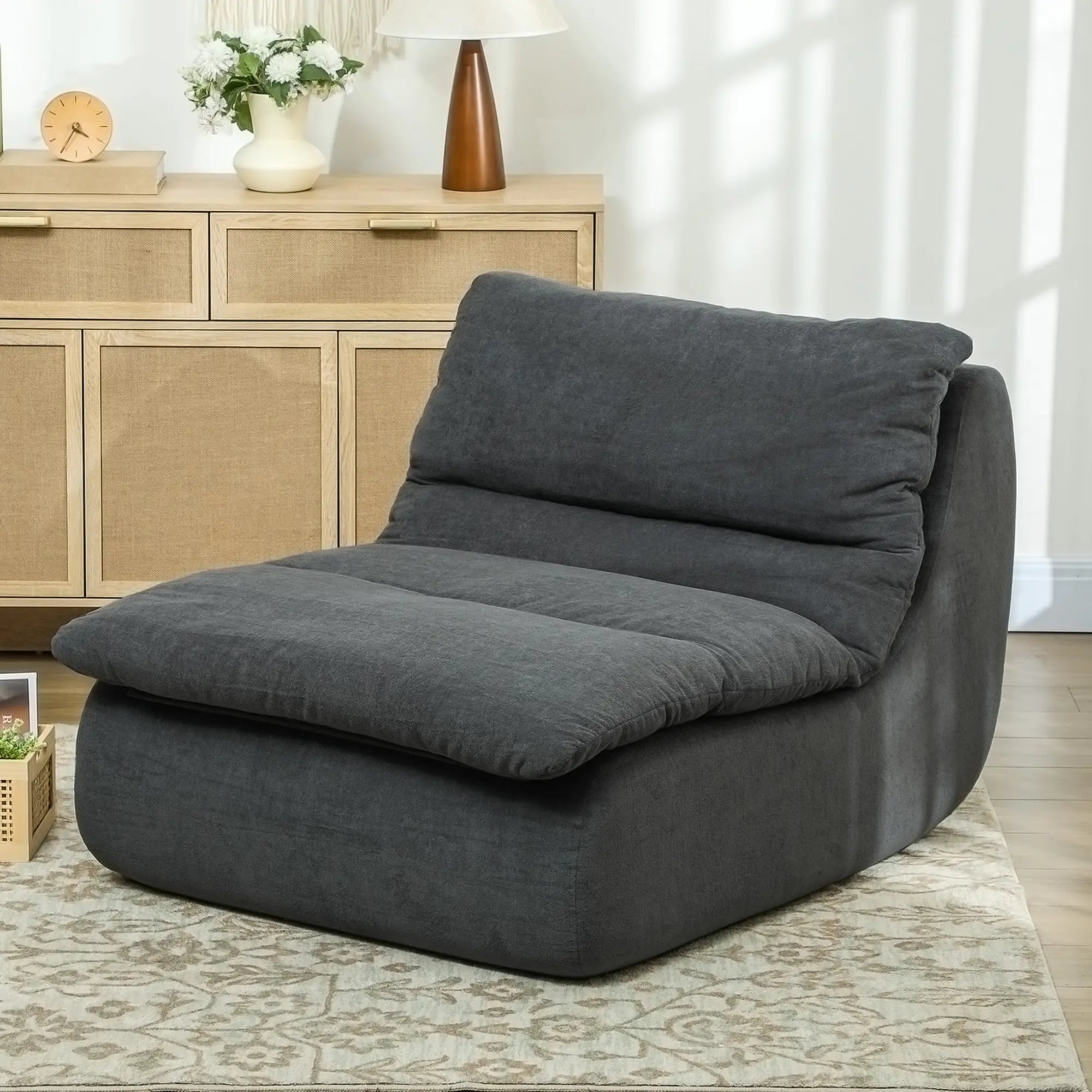 Nancy's Fertilia Lounge Fauteuil - Lounge Stoel - Grijs - Fluweel