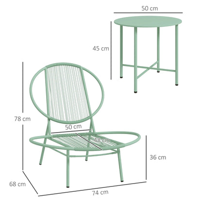 Nancy's Corropoli Bistroset - Tuinset- Balkonset - Groen - Rotan / Staal