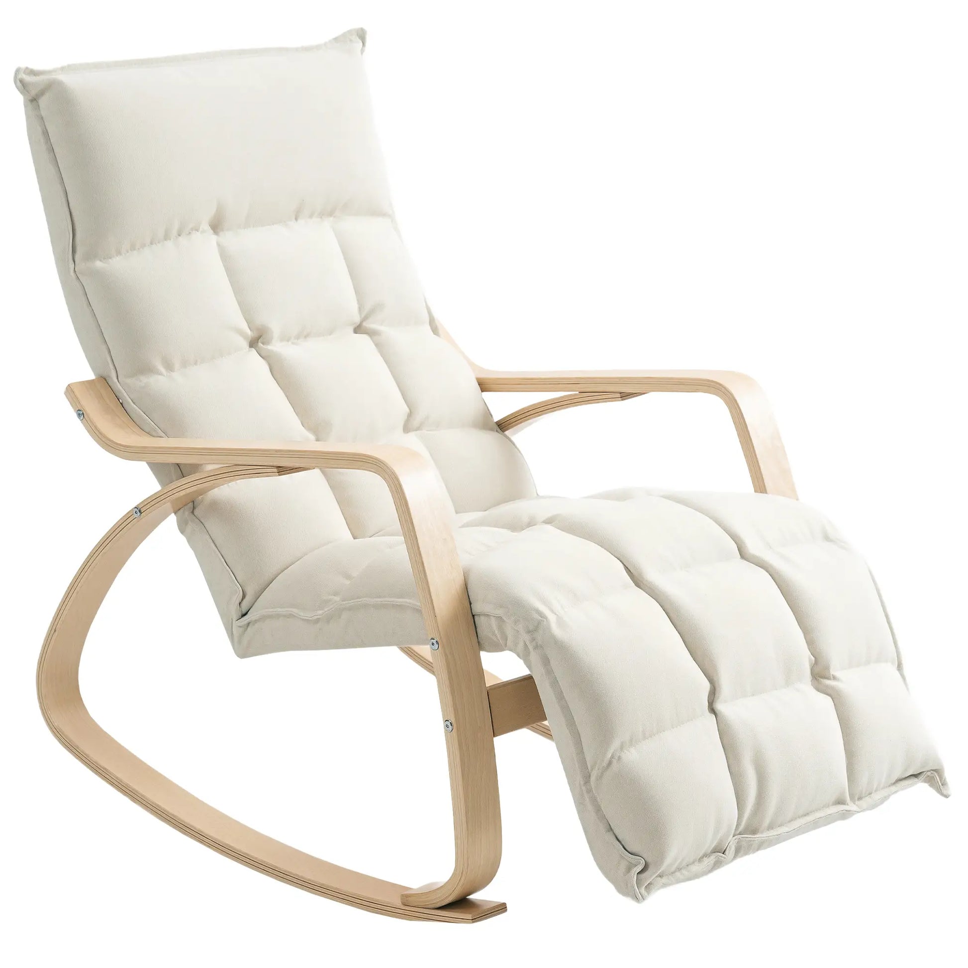 Nancy's Jesolo Schommelstoel - Relaxstoel - Loungestoel - Crèmewit - Linnen