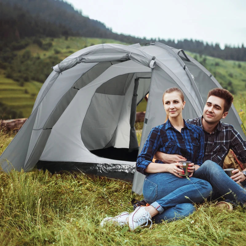 Tente de camping Nancy's Carapito - Tente de camping - 2 à 3 personnes - Gris - 350 x 220 x 145 cm