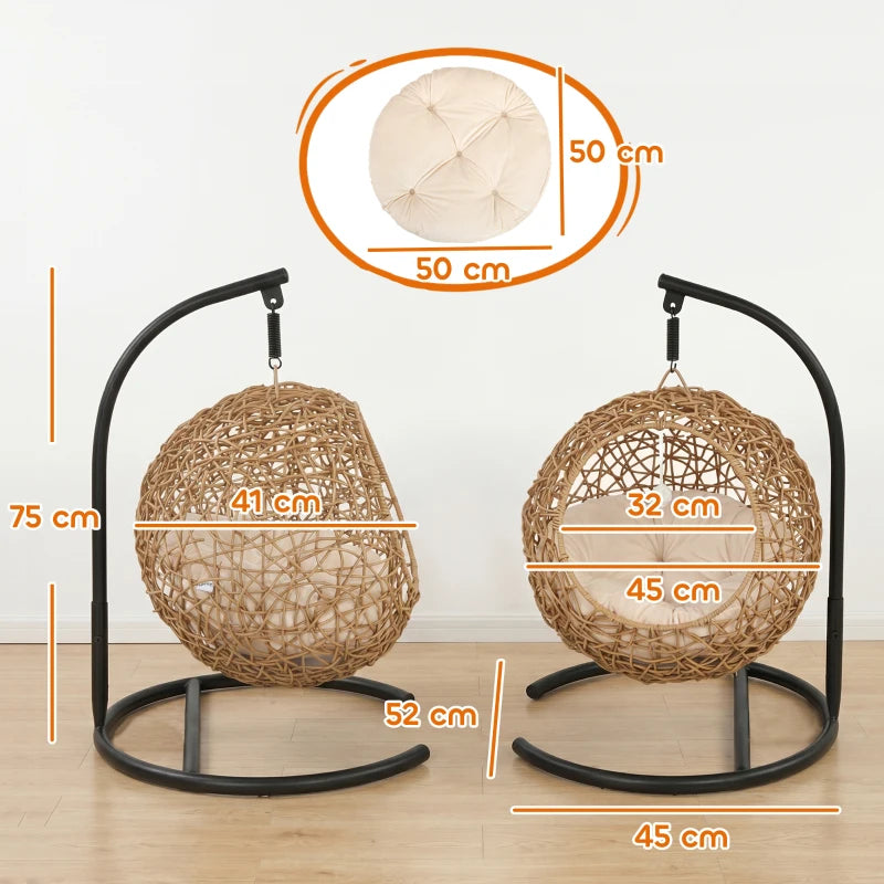 Nancy's Tarcento Kattenbed - Hangende Kattenmand - Rotan - ± 45 x 40 x 75 cm