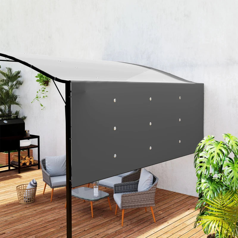 Nancy's Susa Terrasoverkapping - Luifel - Pergola Overkapping - UV-Bestendig - Uitklapbaar dak - Zwart / Grijs - 300 x 250 x 200–250 cm