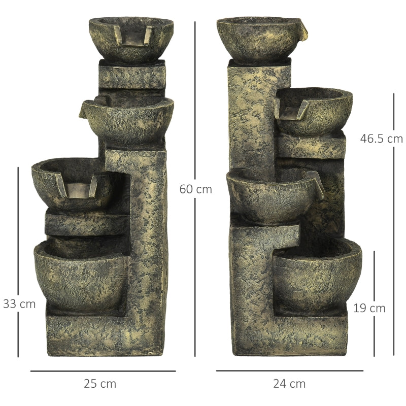 Nancy's Salduba Fontein - Tuinfontein - Zwart - Kunsthars