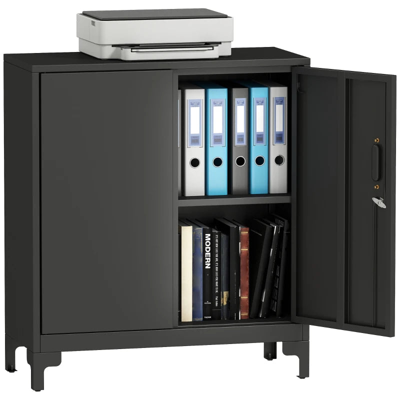 Nancy's Misilmeri Archiefkast - Kantoorkast - Dossierkast - Bureaukast - Zwart - Staal - ± 80 x 35 x 90 cm