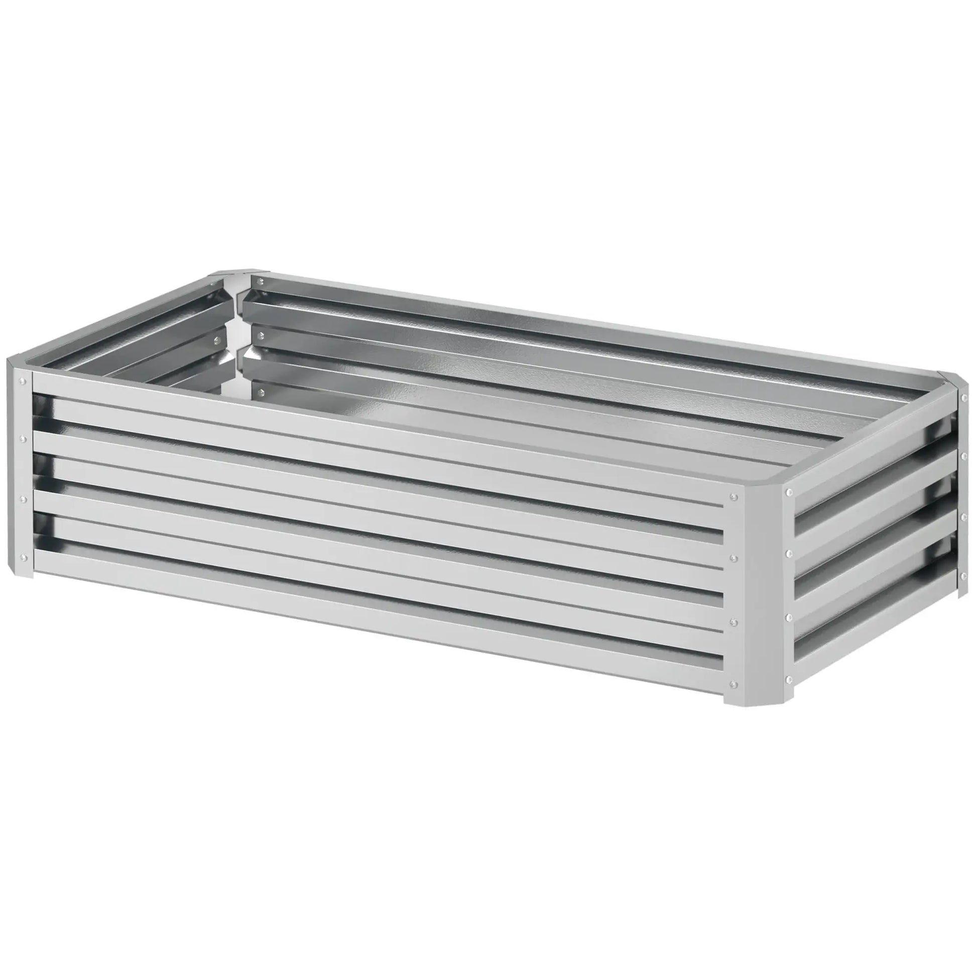 Nancy's Fonteno Plantenbak - Bloembak - Bloembed - Tuinbed - Zilver - Staal - ± 120 x 60 x 30 cm