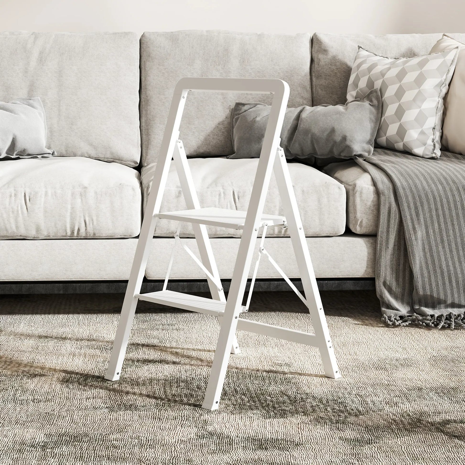 Nancy's Fusignano Ladder - Trap - Opstapje - Wit - ± 50 x 40 x 80 cm