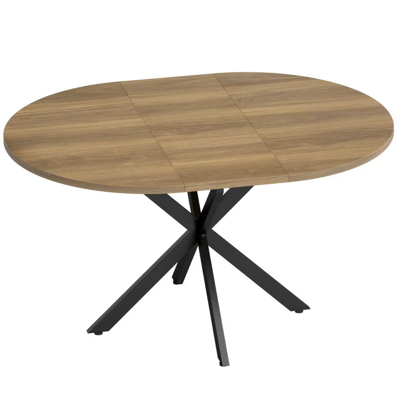 Nancy's Tossicia Eettafel Ovaal - Uitschuifbare eettafel - Tafel ovaal - Bruin / Zwart - MDF / Staal
