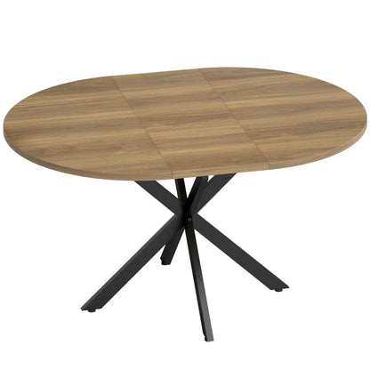 Nancy's Tossicia Eettafel Ovaal - Uitschuifbare eettafel - Tafel ovaal - Bruin / Zwart - MDF / Staal