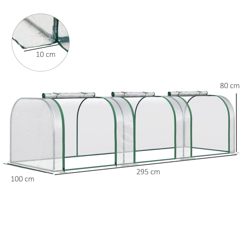 Nancy's Hythe Growing greenhouse - Sheet greenhouse - Foil greenhouse - Garden greenhouse - ± 300 x 100 x 80 cm