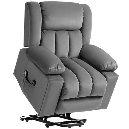 Nancy's Colmeal Sta op stoel - Opsta stoel - Massagestoel - Relaxfauteuil - Donkergrijs - Fluweel