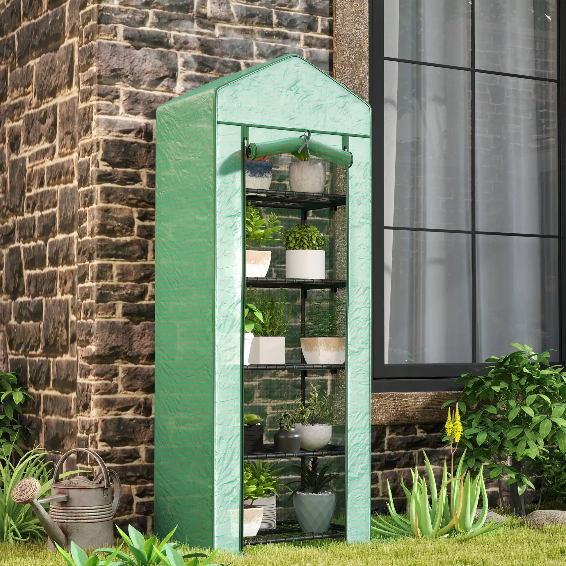 Nancy's Cacém Plantenkas - Kweekkas - Tuinkas - Plantenrek - Groen - ± 70 x 50 x 195 cm