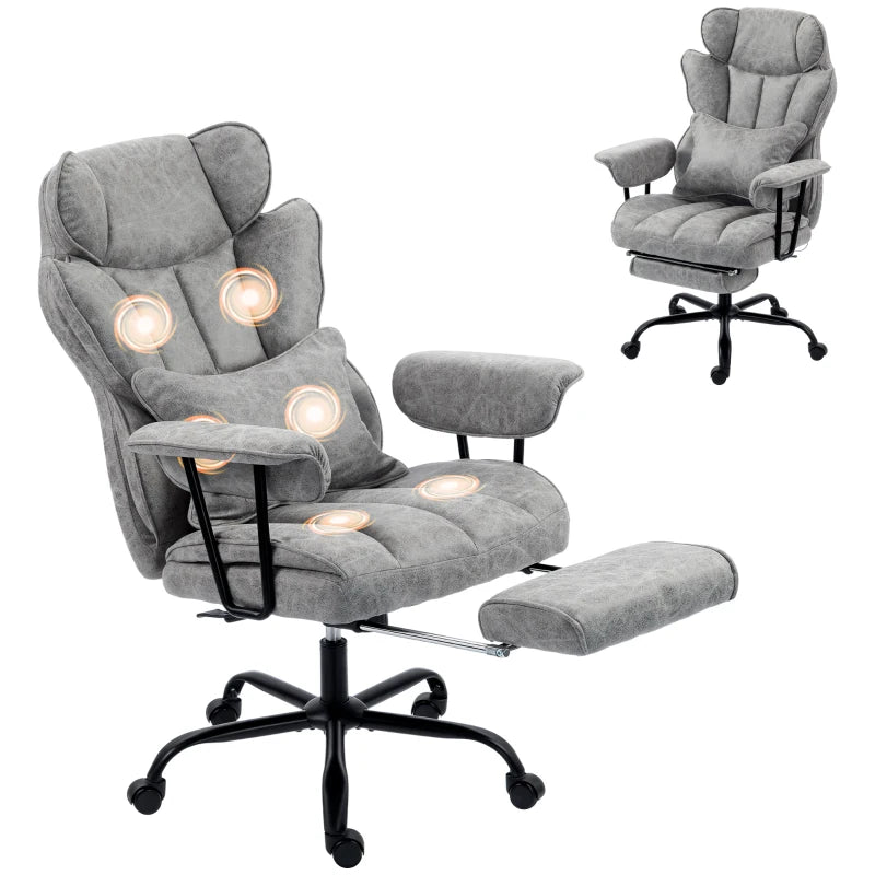 Nancy's Tellaro Massage Bureaustoel - Massagestoel - Massage Kantoorstoel - Verstelbaar - Trilmassage en Warmte - Grijs