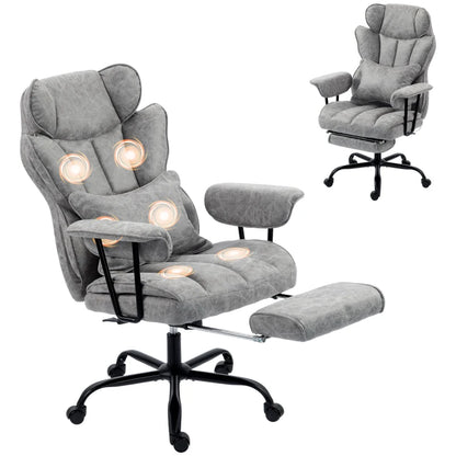 Nancy's Tellaro Massage Bureaustoel - Massagestoel - Massage Kantoorstoel - Verstelbaar - Trilmassage en Warmte - Grijs