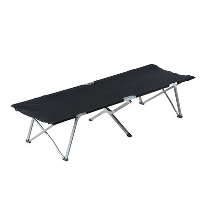 Nancy's Chan Pond Campingbed - Stretcher - Kampeerbed - Met Draagtas - Zwart / Zilver ± 195 x 65 x 40 cm