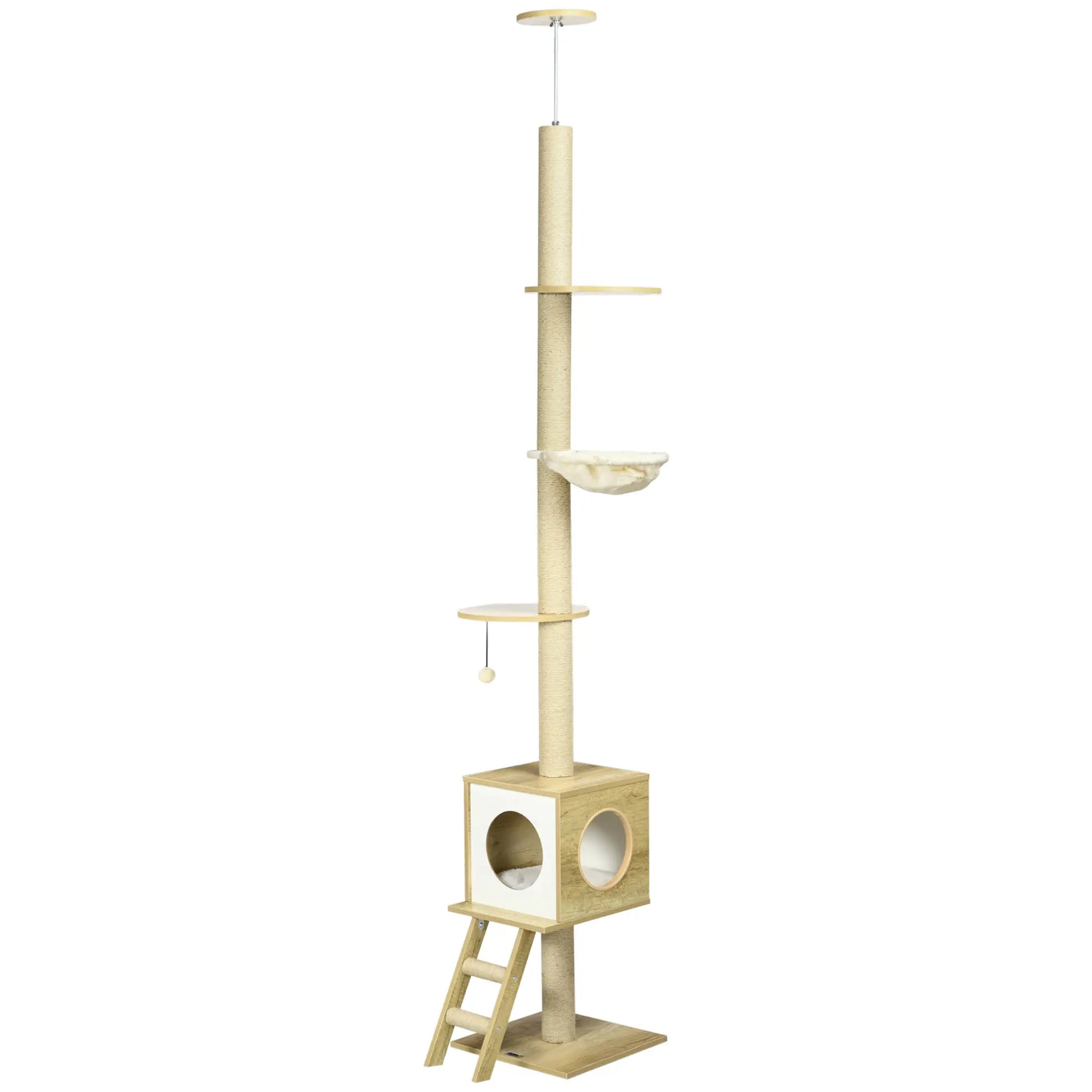 Nancy's Collio Krabpaal - Kattenboom - Kattenhuis - Beige - Jute - ± 40 x 40 x 240-260 cm