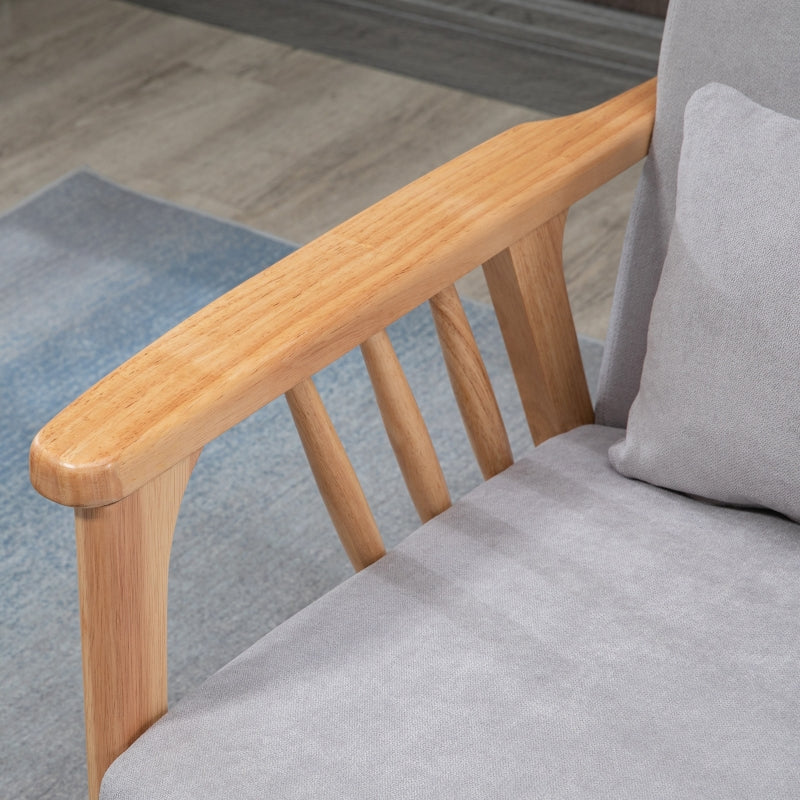 Nancy's Easton Zitbank - 2-Zits bank - Bankje - Grijs - Fluweel / Hout - ± 130 x 75 x 80 cm