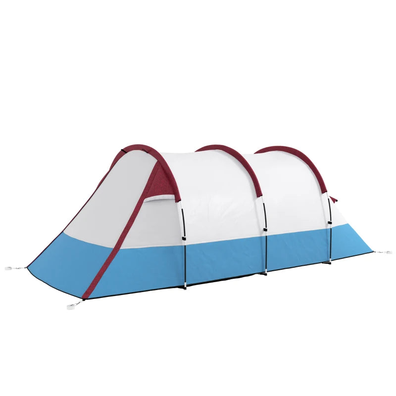 Nancy's Campodenno Kampeertent - Camping Tent - 2 aparte ruimtes - 2-4 Personen - Rood / Blauw / Wit - 420 x 200 x 150 cm