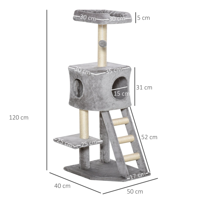 Nancy's Kapaa Krabpaal - Kattengrot - Zachte Ladder - MDF - Grijs/Beige - 50 x 40 x 120 cm