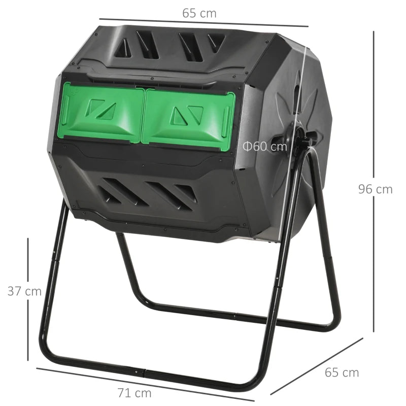 Nancy's Ranco Composter - Compostbak - Composteerder - Zwart - ± 70 x 65 x 95cm