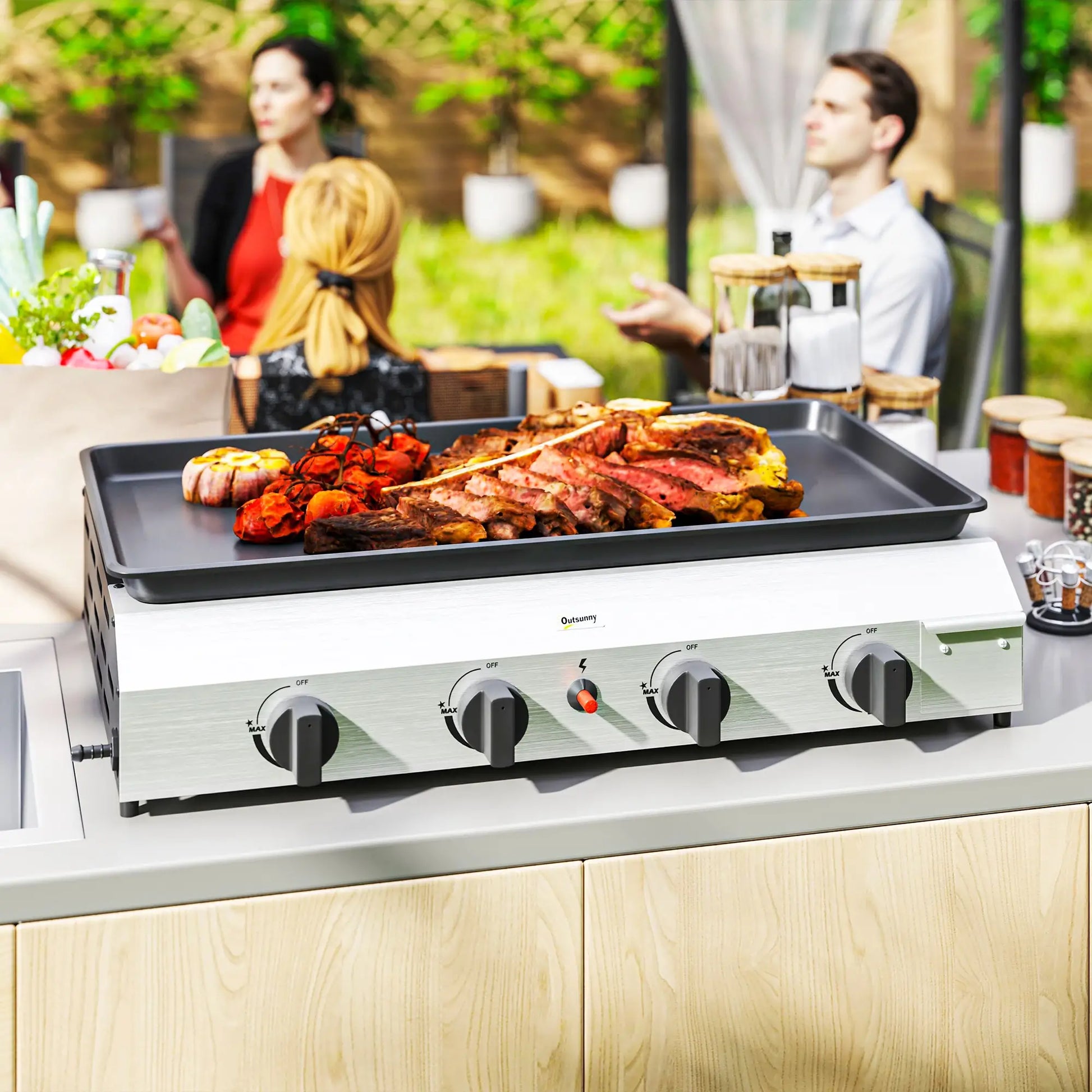 Nancy's Covigliaio Gasbarbecue - BBQ - Compact Formaat - Zilver / Zwart