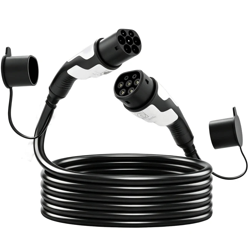 Nancy's Tartano Type 2 EV-laadkabel, 11 kW, 16 A, Mode 3, 3-fasig, 5 m – Verlengkabel voor elektrische auto’s en plug-in-hybrides