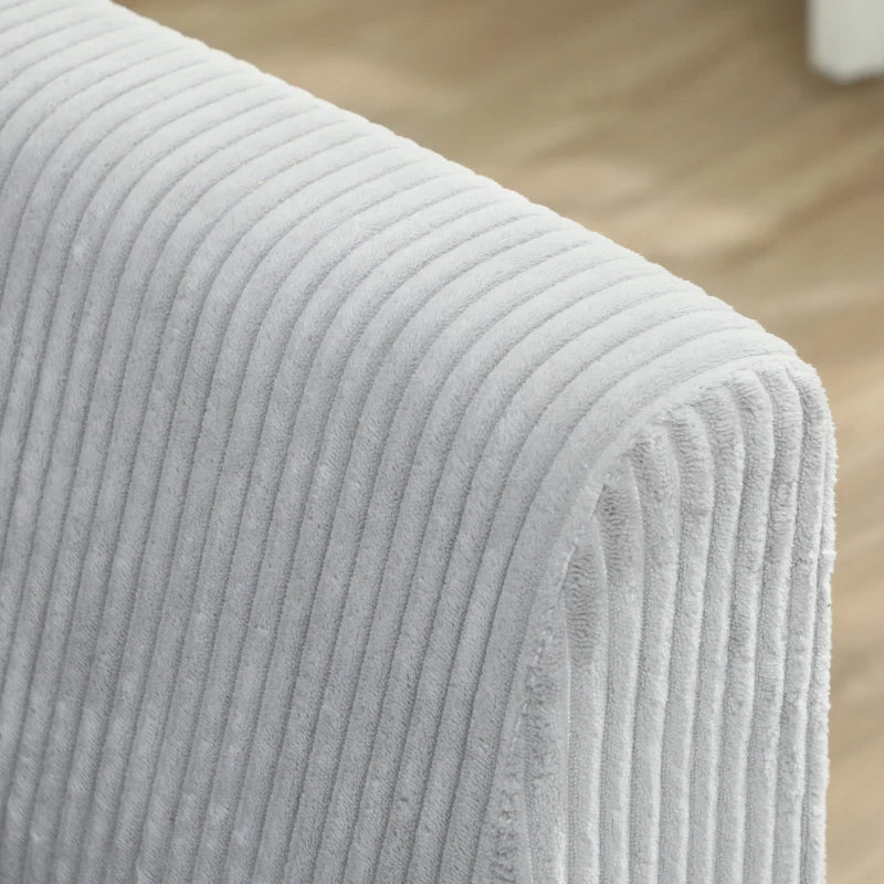 Nancy's Senago 3-Zitsbank - Zitbank - Woonkamerbank - Driezitsbank - Lichtgrijs - Corduroy - ± 190 x 80 x 85 cm