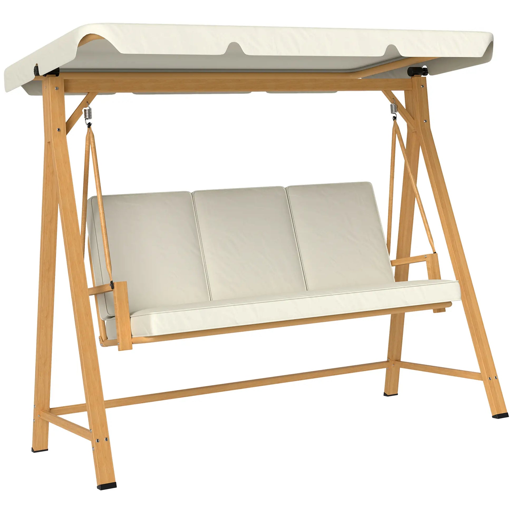 Nancy's Gavi Schommelbank - Hollywoodschommel - Tuinschommel - Beige - ± 200 x 120 x 170 cm