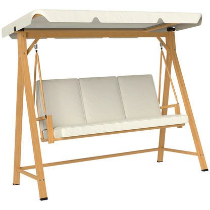 Nancy's Gavi Schommelbank - Hollywoodschommel - Tuinschommel - Beige - ± 200 x 120 x 170 cm