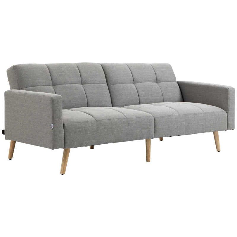 Nancy's Pomaretto Slaapbank - Logeerbank - 2-Zits - Grijs - Linnenlook