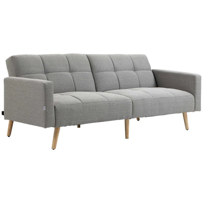 Nancy's Pomaretto Slaapbank - Logeerbank - 2-Zits - Grijs - Linnenlook