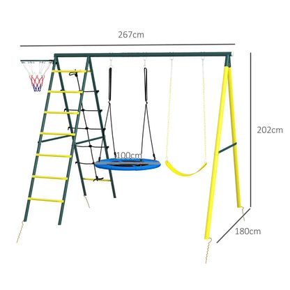 Nancy's Pereiro Swing - Balançoire de jardin - Balançoire pour enfants - Multi activité - ± 270 x 180 x 200 cm