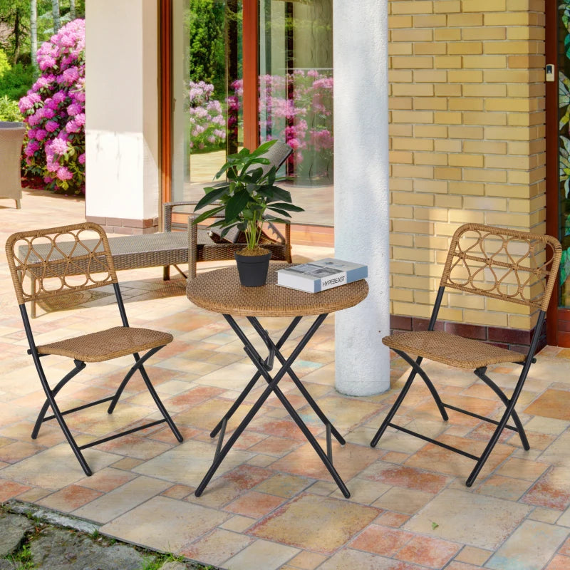 Nancy's Caldwell Garden seating group - Bistro set - Foldable - Steel - Natural - 60 x 71 cm