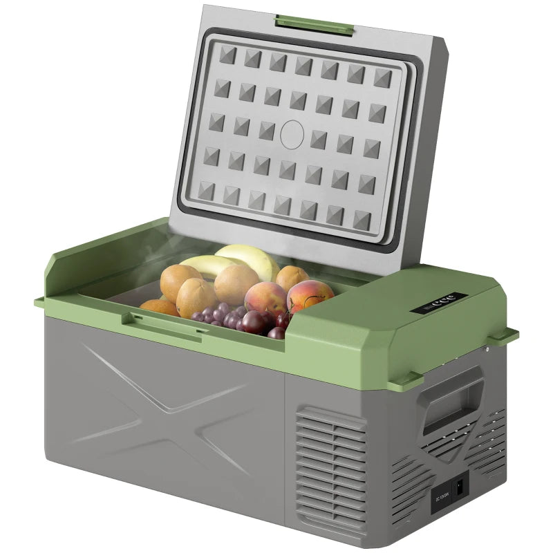Nancy's Sovana Koelbox - Koeler - LED-Dipslay - AC / DC Adapter - Grijs / Groen - 16,3 Liter