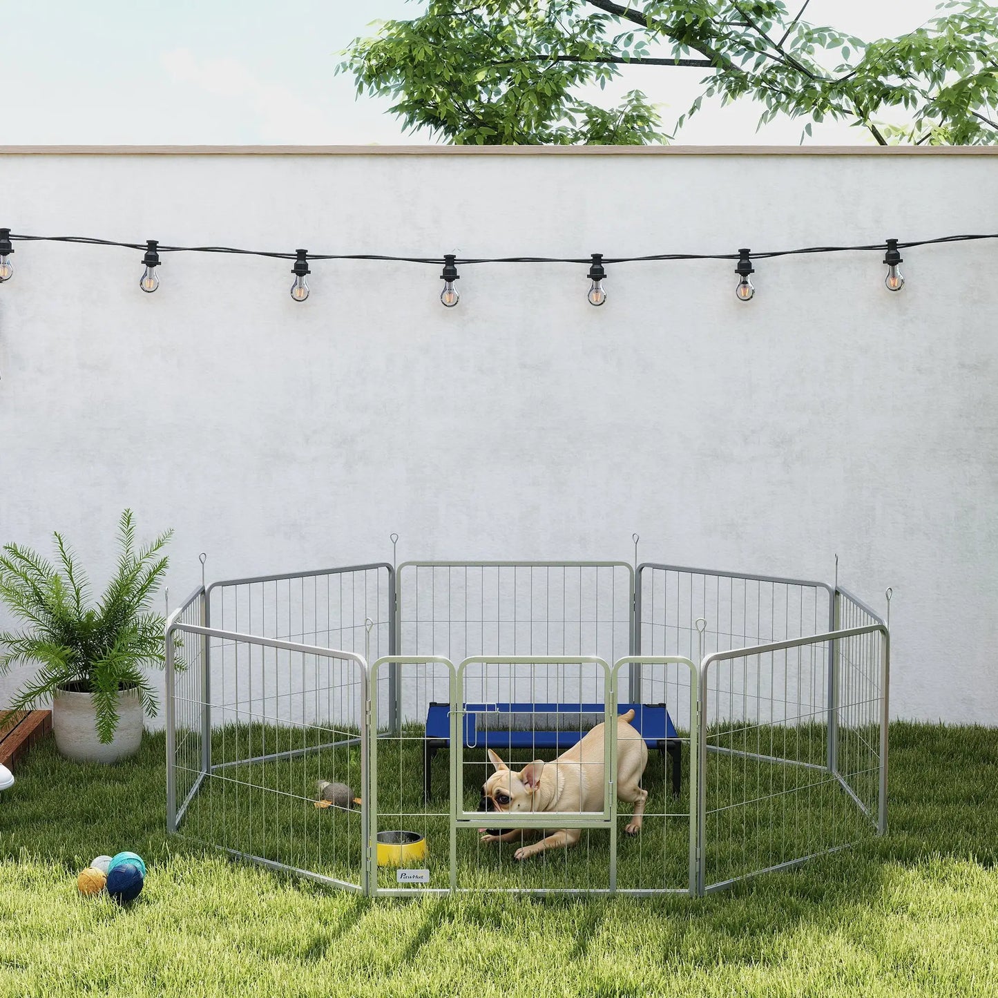 Nancy's Colbordolo Hondenbox - Puppybox - Puppyren - Hondenren - Zilver - Staal
