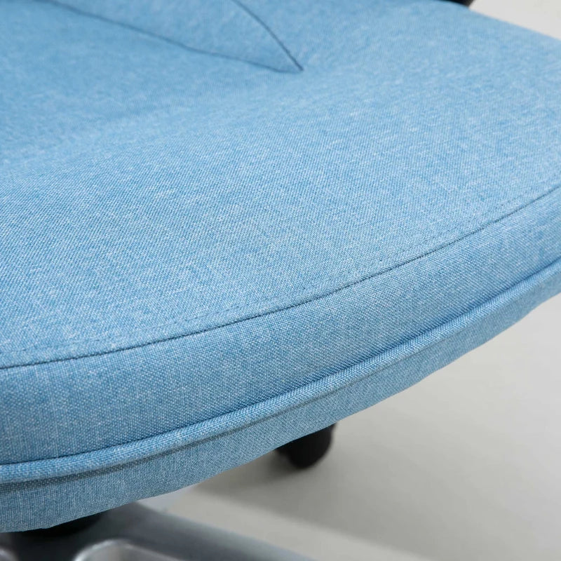 Nancy's Traves Bureaustoel - Kantoorstoel - Draaibaar - Ergonomische rugleuning - Blauw - Linnen