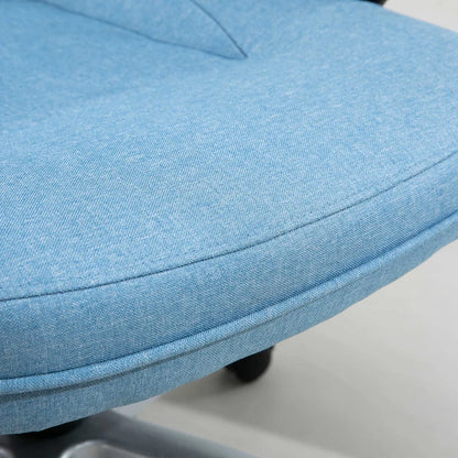 Nancy's Traves Bureaustoel - Kantoorstoel - Draaibaar - Ergonomische rugleuning - Blauw - Linnen