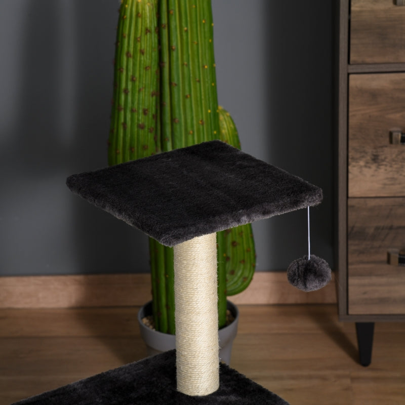 Nancy's Kahului Krabpaal - Krabplank - Zacht Kussen - MDF - Grijs/Beige - 40 x 35 x 72 cm