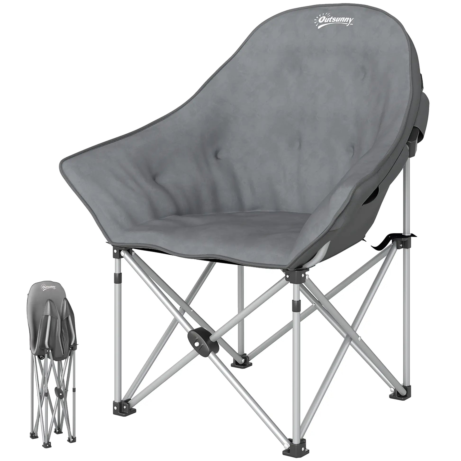 Nancy's Drena Campingstoel - Vouwstoel - Draagbaar - Grijs