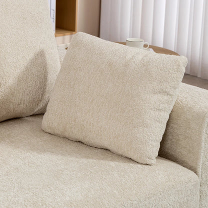 Nancy's Semogo 3-Zitsbank - Woonkamerbank - Zitbank - Beige - Fluweel - ± 210 x 85 x 90 cm
