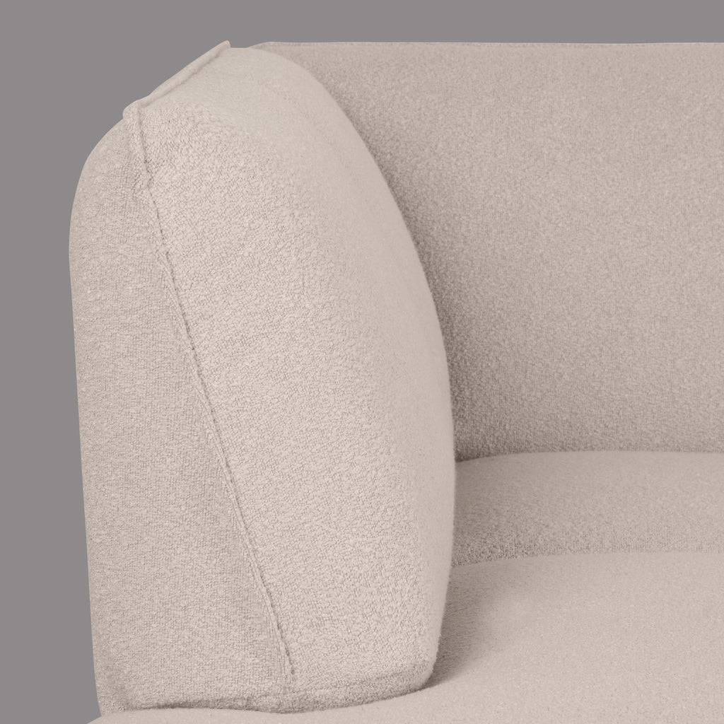 Label51 Hoekbank Pesaro Links - Naturel Boucle | Zwart Metaal - 274x85-203x82 cm