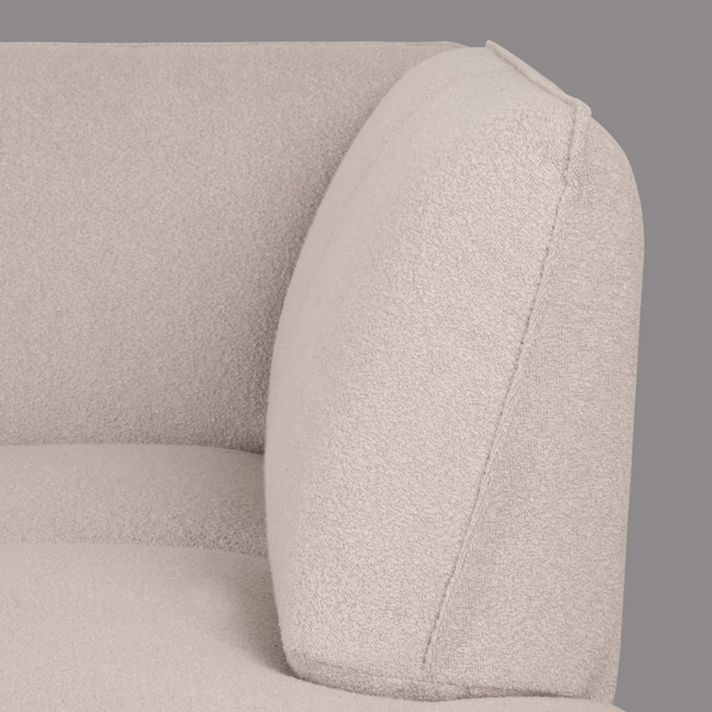 Label51 Hoekbank Pesaro Rechts - Naturel Boucle | Zwart Metaal - 274x85-203x82 cm
