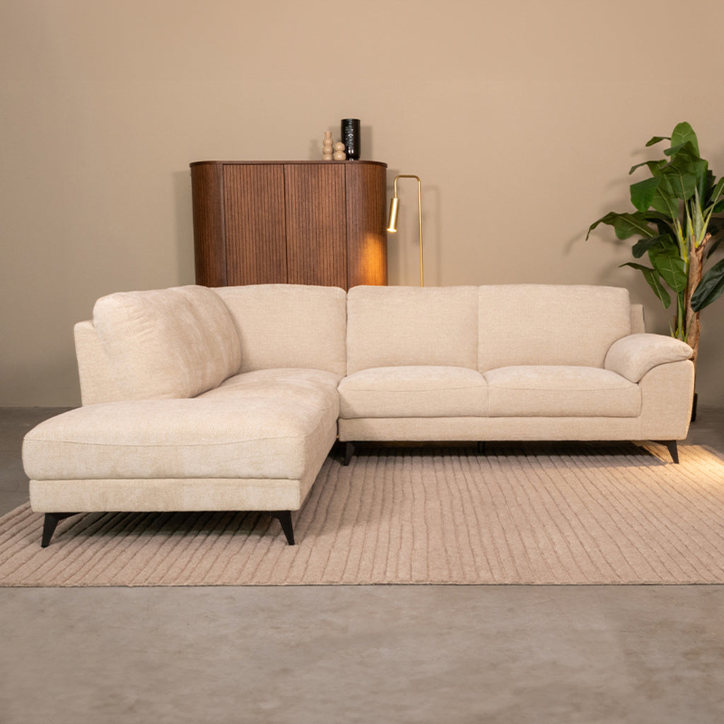 LABEL51 Hoekbank Santino Links 257x215x85 cm Naturel Elite