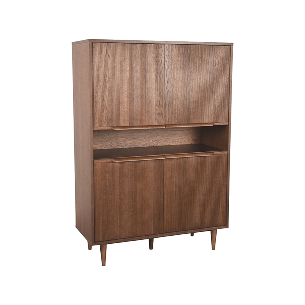 LABEL51 Opbergkast Jule - Wandkast - Walnoot Eiken - 110x49x158 cm