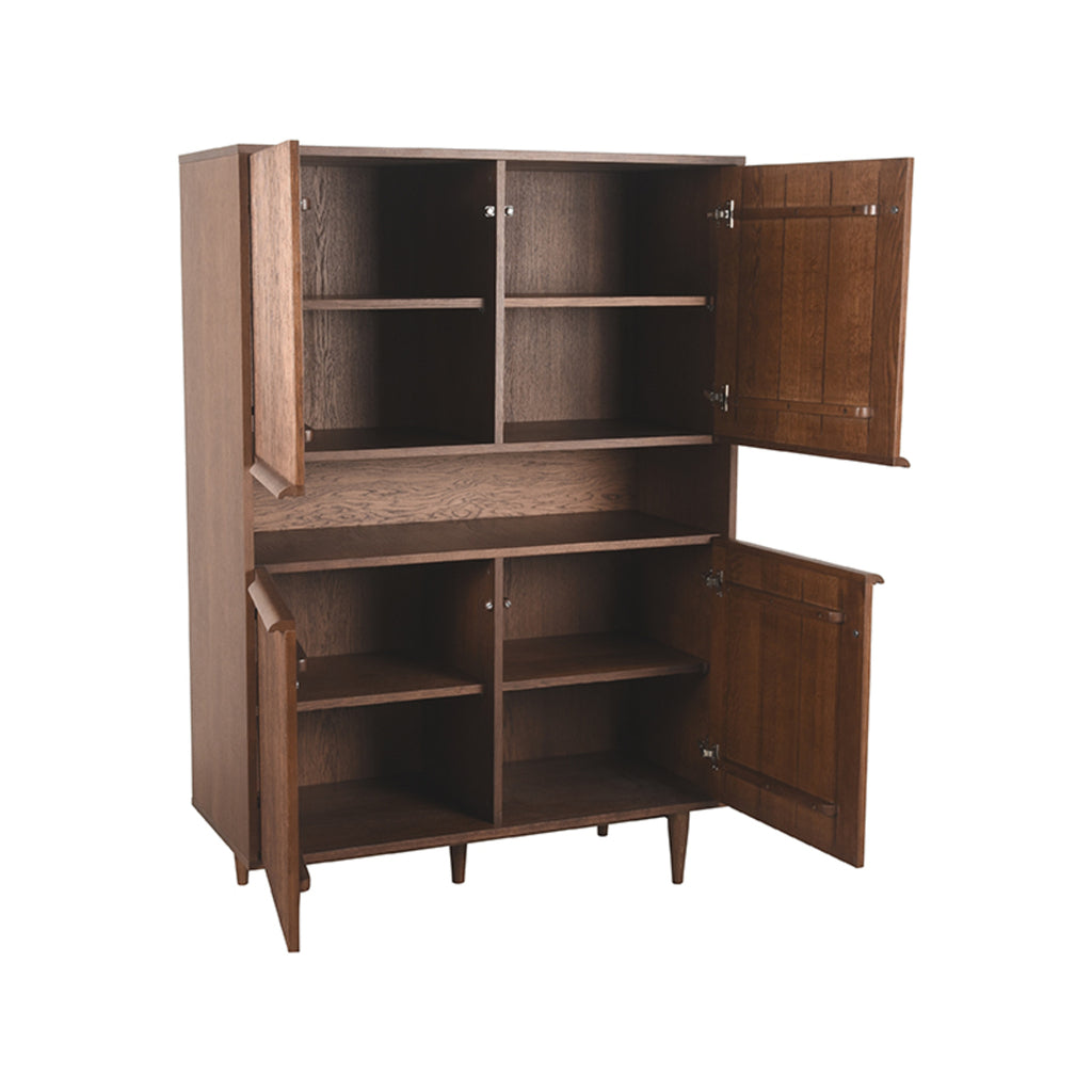 LABEL51 Opbergkast Jule - Wandkast - Walnoot Eiken - 110x49x158 cm