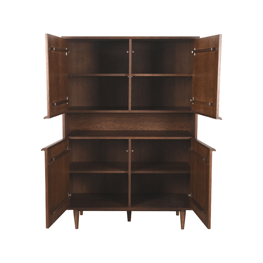 LABEL51 Opbergkast Jule - Wandkast - Walnoot Eiken - 110x49x158 cm