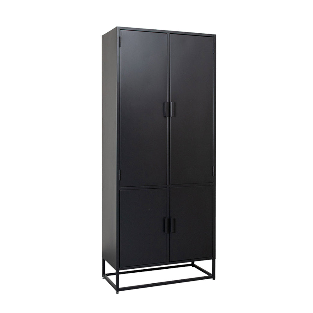 LABEL51 Opbergkast Luff - Wandkast - Zwart metaal - 80x40x190 cm