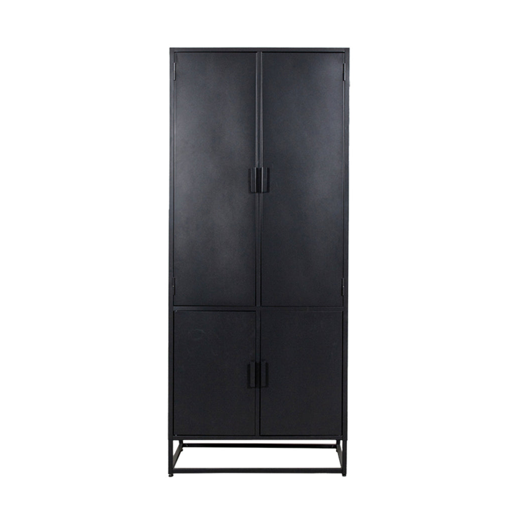 LABEL51 Opbergkast Luff - Wandkast - Zwart metaal - 80x40x190 cm